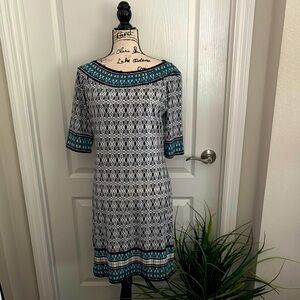 Max Studio Elegant Patterned Dress. NWOT